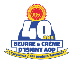 Logo 40 ans beurre et crème d'Isigny AOP
