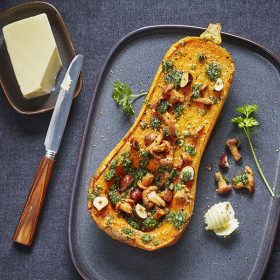 Roasted butternut, mini-chanterelles and parsley Isigny PDO Butter recipe